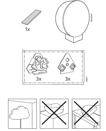 IKEA 404.408.32 UPPLYST Cloud White LED Wall Lamp fig2