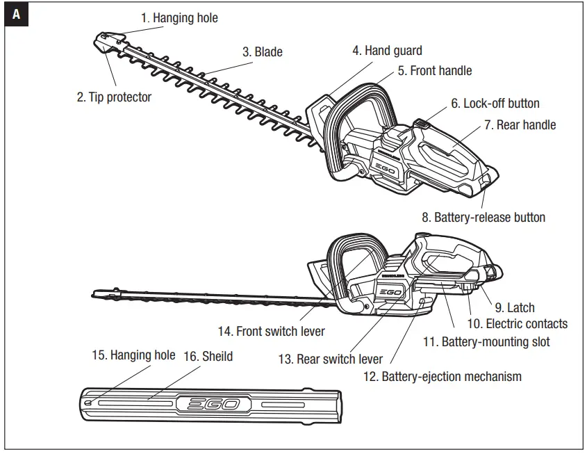 EGO HT2410E 56 Volt Lithium Ion Cordless Hedge Trimmer- fig1