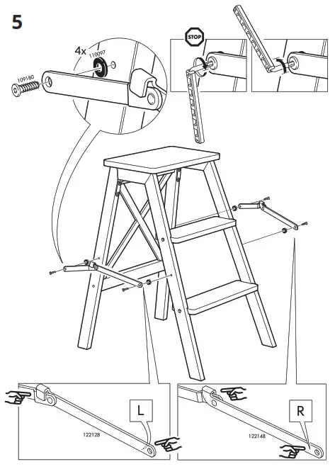IKEA 701.904.12 Comfortable Stair Ladder 3 Step Book- 5