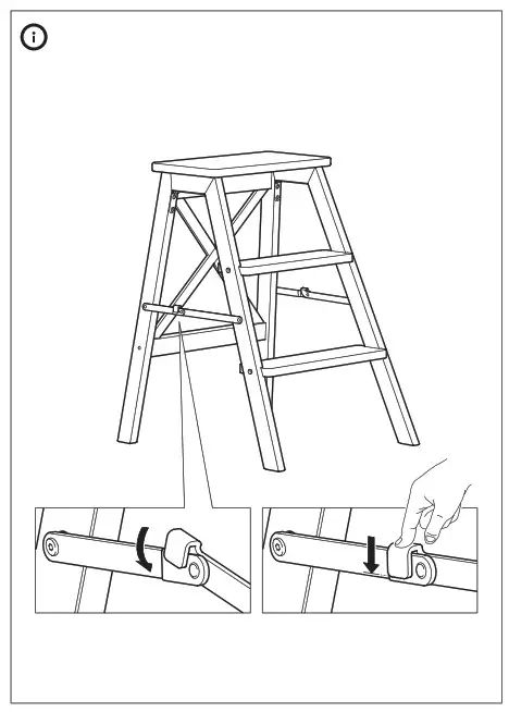 IKEA 701.904.12 Comfortable Stair Ladder 3 Step Book- Important