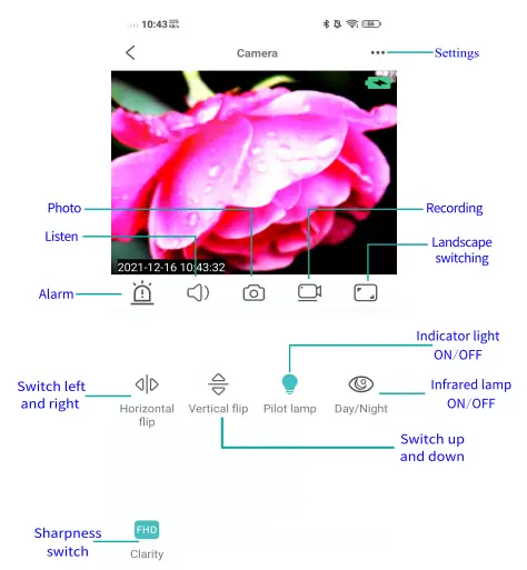 Description of icons and buttons