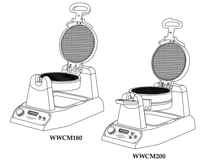Waring Commercial Wwcm180 Single And Double Waffle Cone Makers Instruction Manual Waring Commercial Wwcm180 Single And Double Waffle Cone Makers Instruction Manual