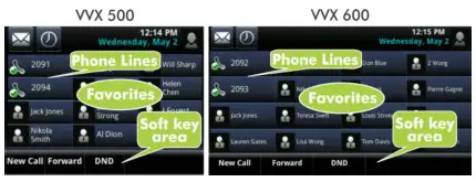 VEXUS VVX 500 Business Media Phones - Lines View