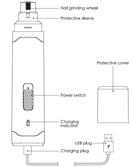 PATPET N10 Steel Grit Dog & Cat Nail Grinder fig 1