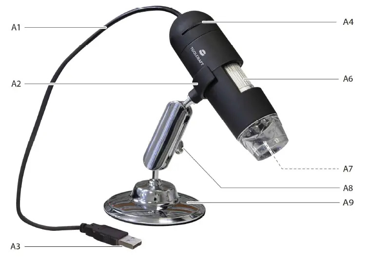 TOOLCRAFT -1713197 -Digital- Microscope- Camera -2.0 -Scale -1