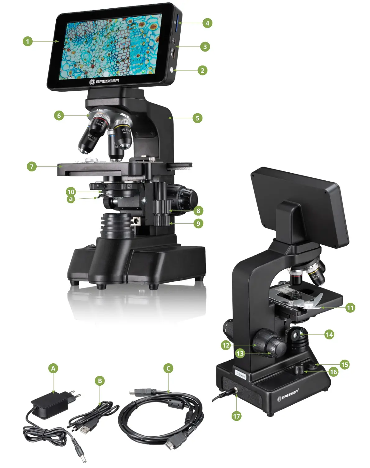 BRESSER 5702100 Researcher LCD Digital Microscope - Product overview