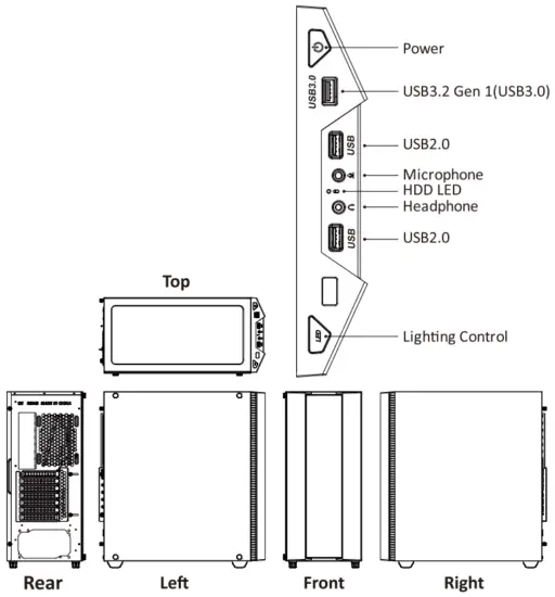 ENERMAX ECA MKT50 Makashi II ARGB ATX Computer Case Black - Fig 1