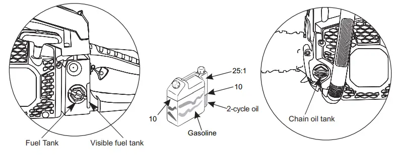 Salem Master Pro 2 Cycle Chain Visible fuel tank