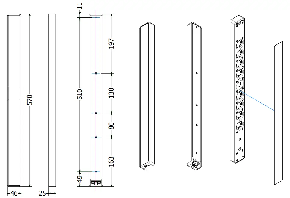outline Ai41 Column Loudspeaker-fig7