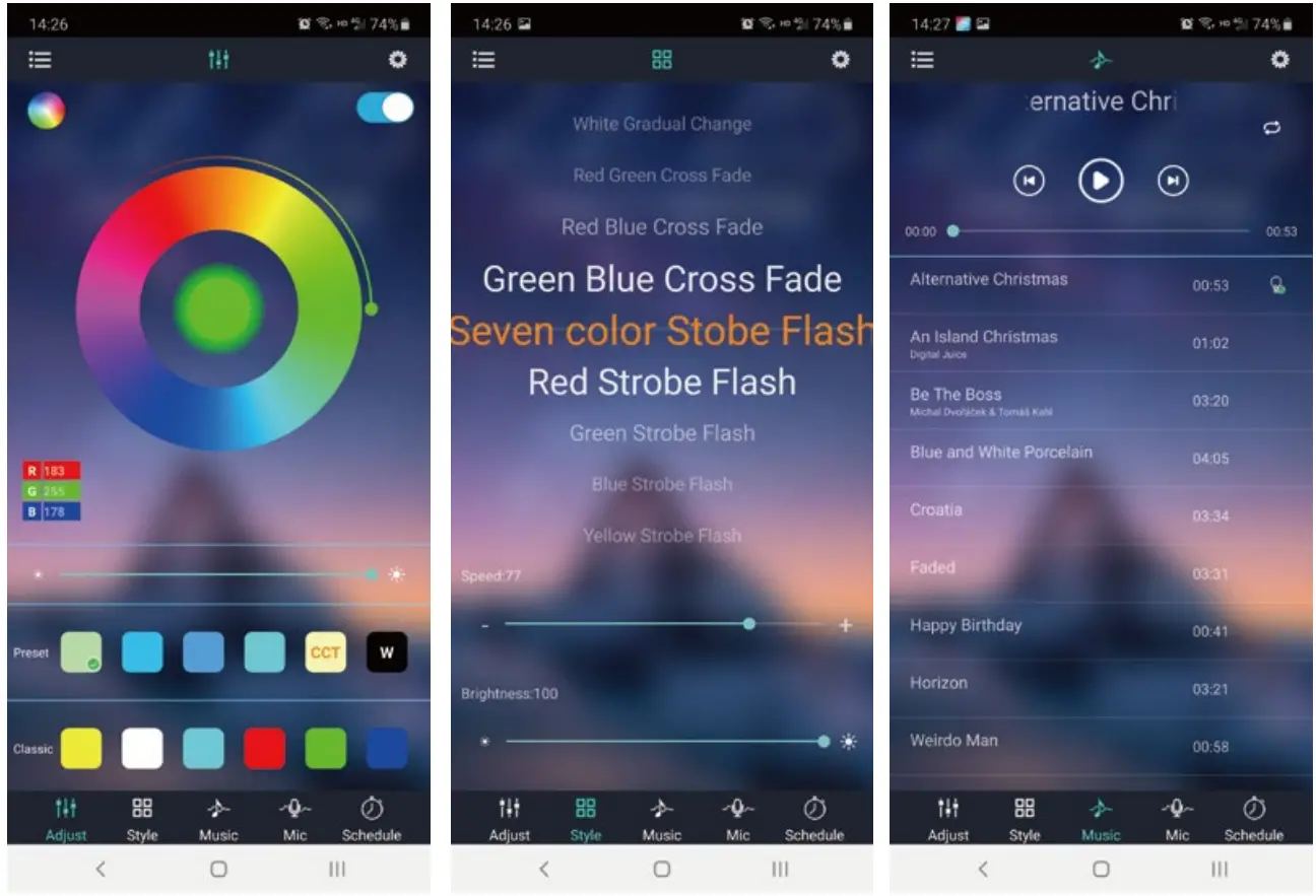 novostella NTS22A LED RGB Light Strip - app1