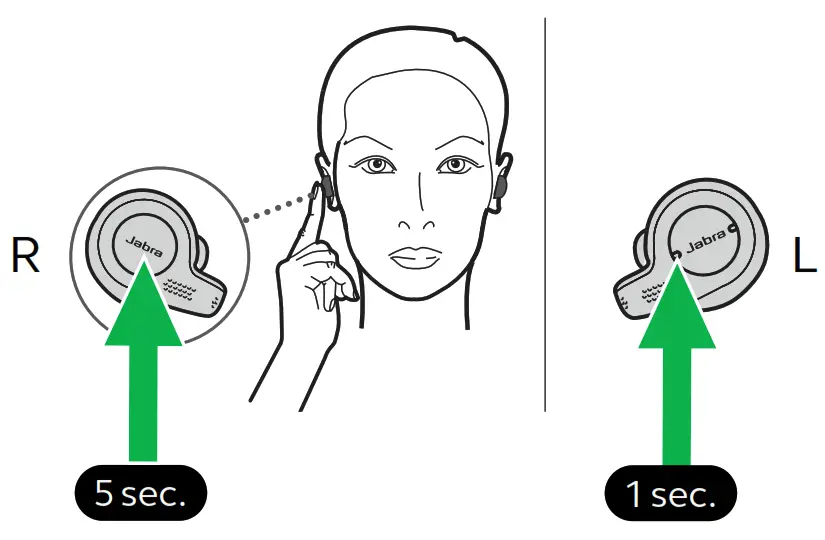 jabra True Wireless Earbud - Volume down