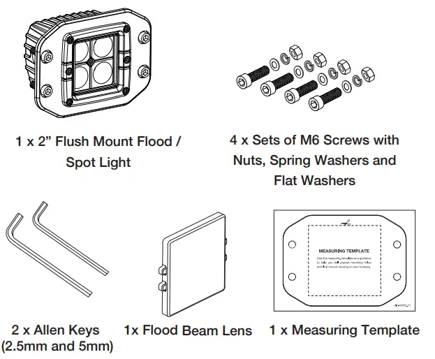 TYPE S LM58285 TERRA PRO 2 Inch Flush Mount Flood Spot Light - PACKAGE INCLUDES