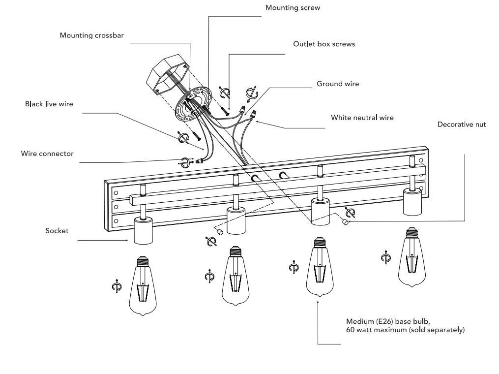 globe 52058 Mackay 4 Light Vanity Light - Light vanity Fixture