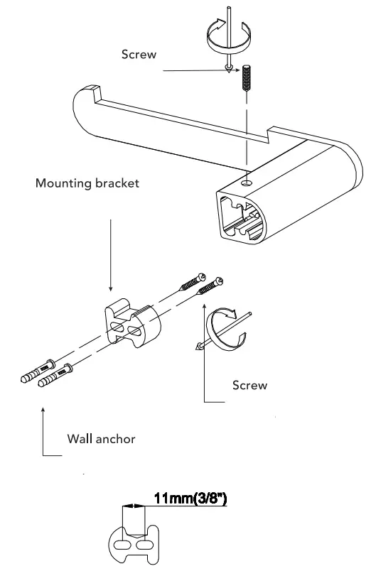 globe 91002145 Gladstone 24 Inch 3-Light Matte Black Vanity Light with Matte Gray Shade - Fig 3