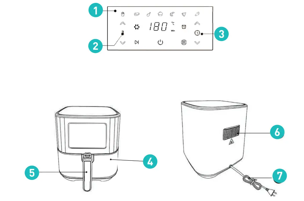 Alliance AHA-AFS55001D 5.7L Digital Air Fryer - Figure 1