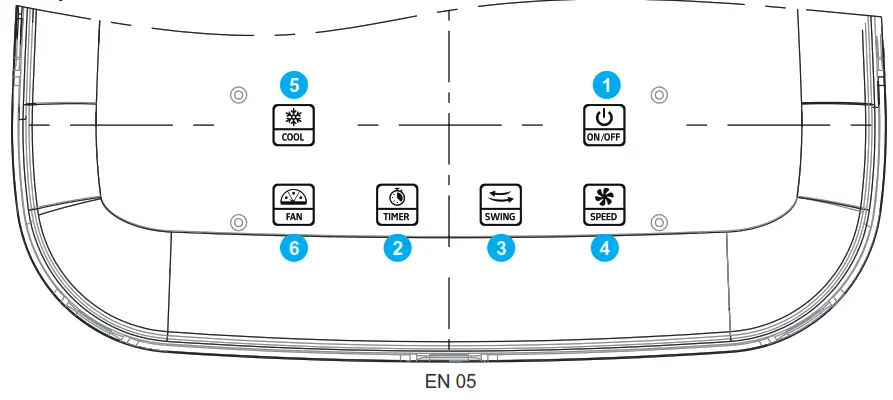 DUTCH ORIGINALS ELECTRONICS DO CH ACL070DRT Mobile Air Conditioner - Control panel
