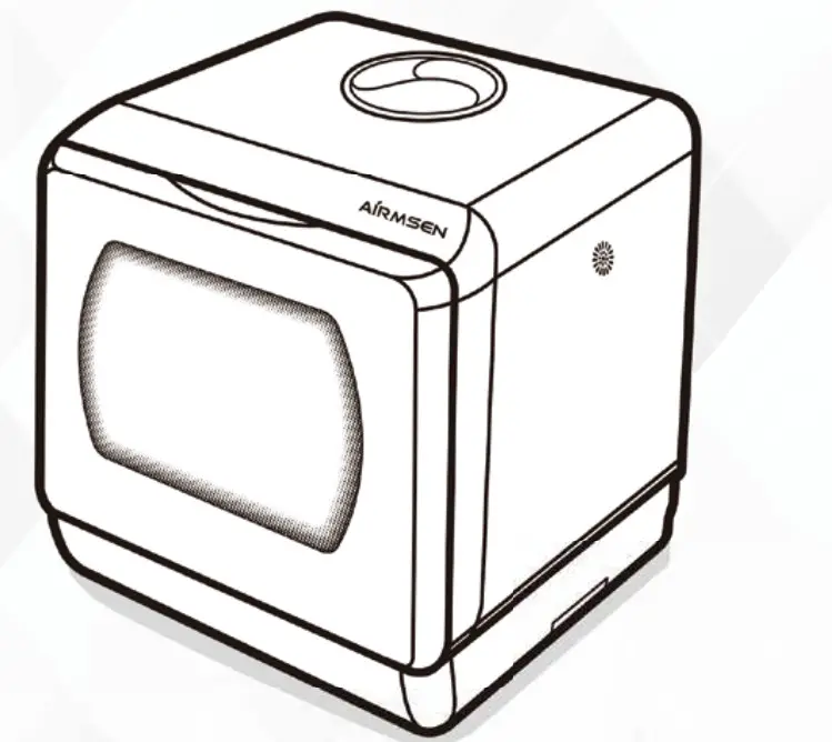 AIRMSEN AE TDQR03 Complete Portable Countertop Dishwasher