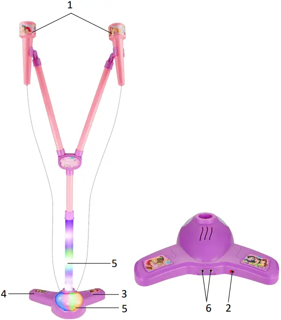 DISNEY PRINCESS P Bluetooth Dual Mic Karaoke Stand A02