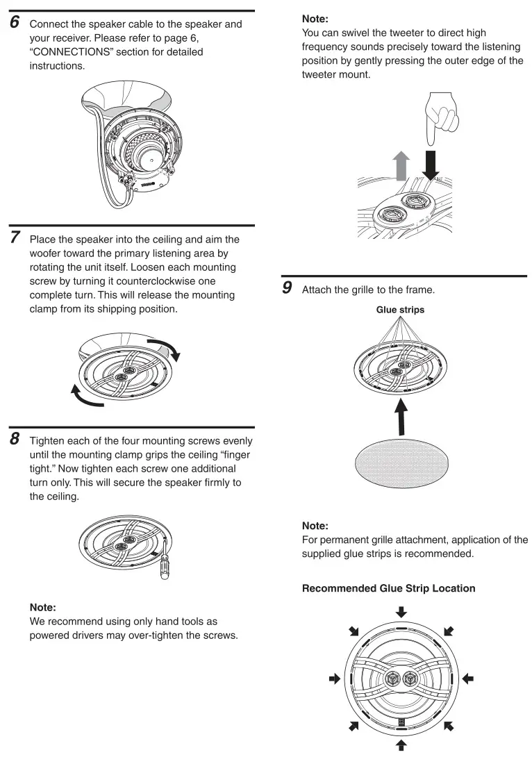 Yamaha In-Ceiling Speaker NS-IW280C - Installation