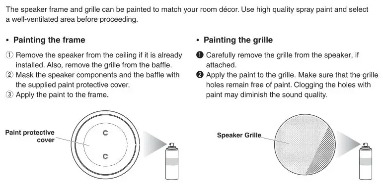 Yamaha In-Ceiling Speaker NS-IW280C - Painting the frame and Grille