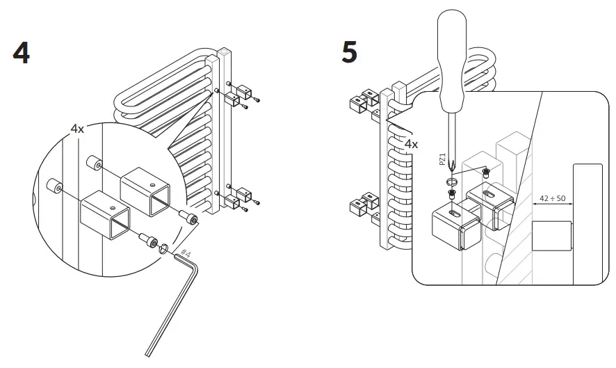 TERMA 2605BTU Flat 500 mm 1110 mm Designer Towel Radiators - Fig 2