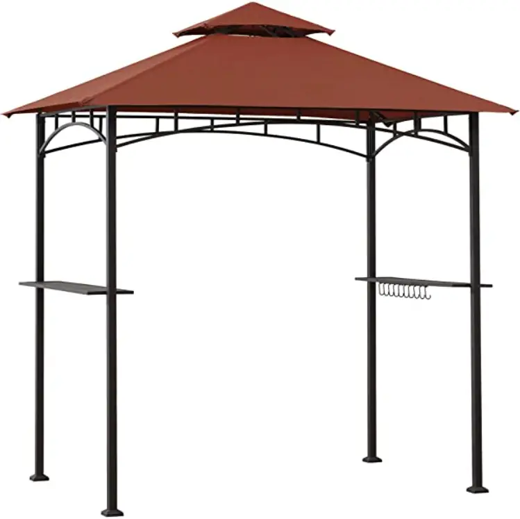 SUNJOY GROUP A103003000 2-Tier Steel Backyard Soft Top Grill Gazebo