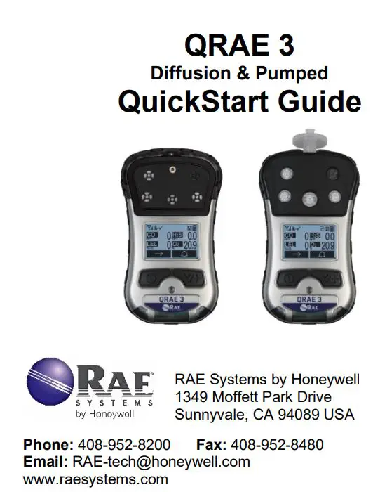 PGM2500 QRAE 3 Diffusion and Pumped User Guide