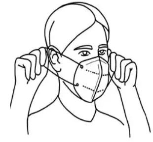 MEDICAL SHIELD FFP2 Mask - Grab the earloops, place the mask so that it covers your