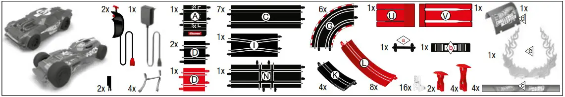 Carrera GO 20062553 Hot Wheels 6 4 Starter Kit - overview 1