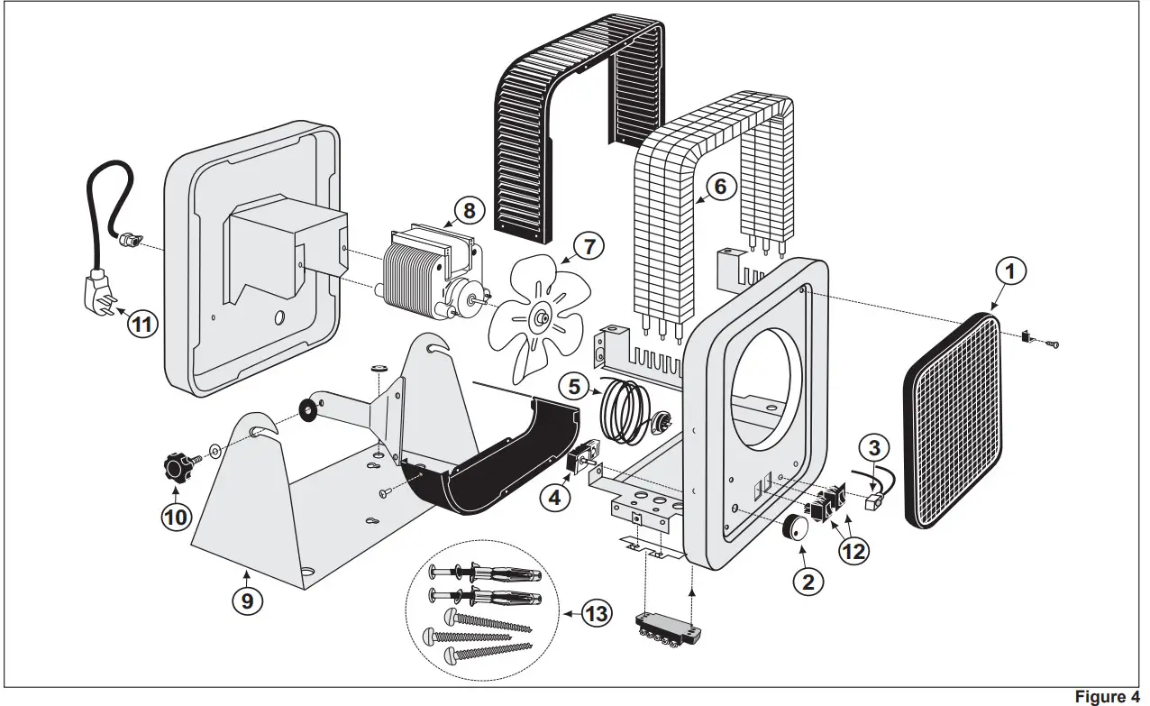 CADET The Hot One Garage Heater -Parts List