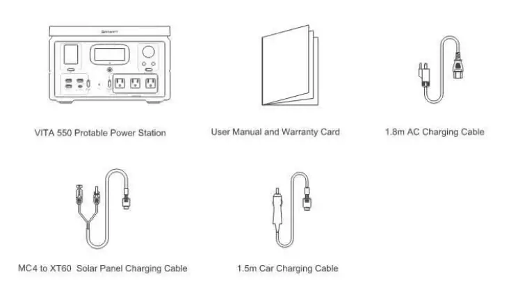 Growatt VITA550 Portable Power Station - LED Disply 1