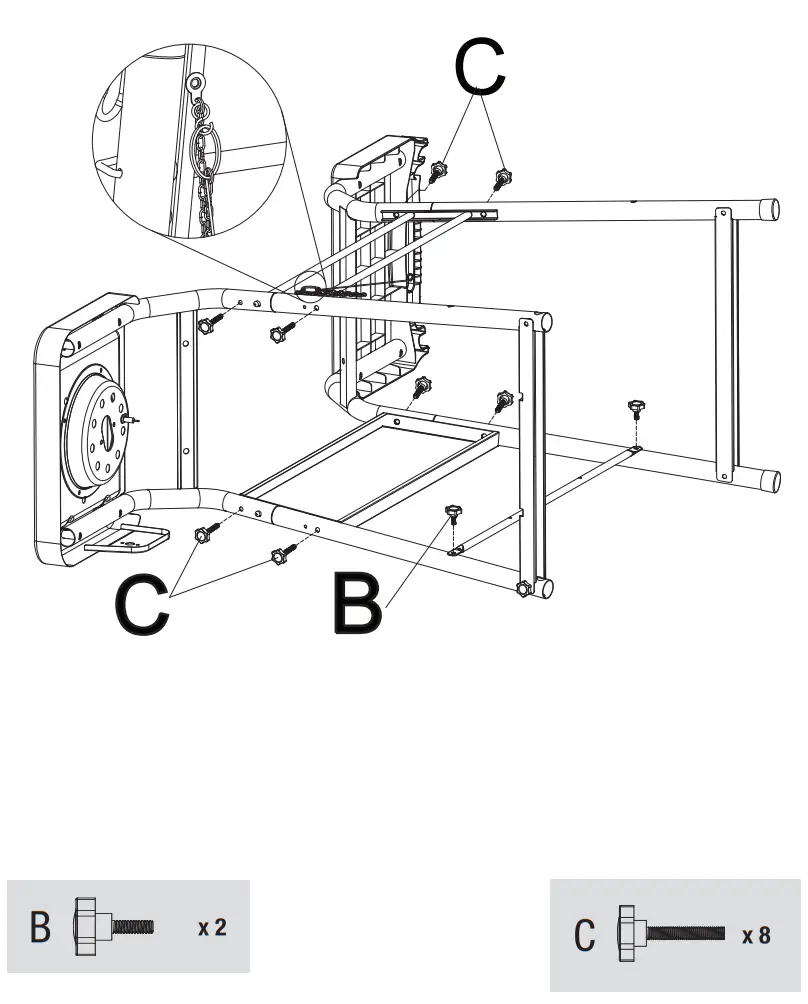 Attach Front Panel and Cart Frame Support A&B