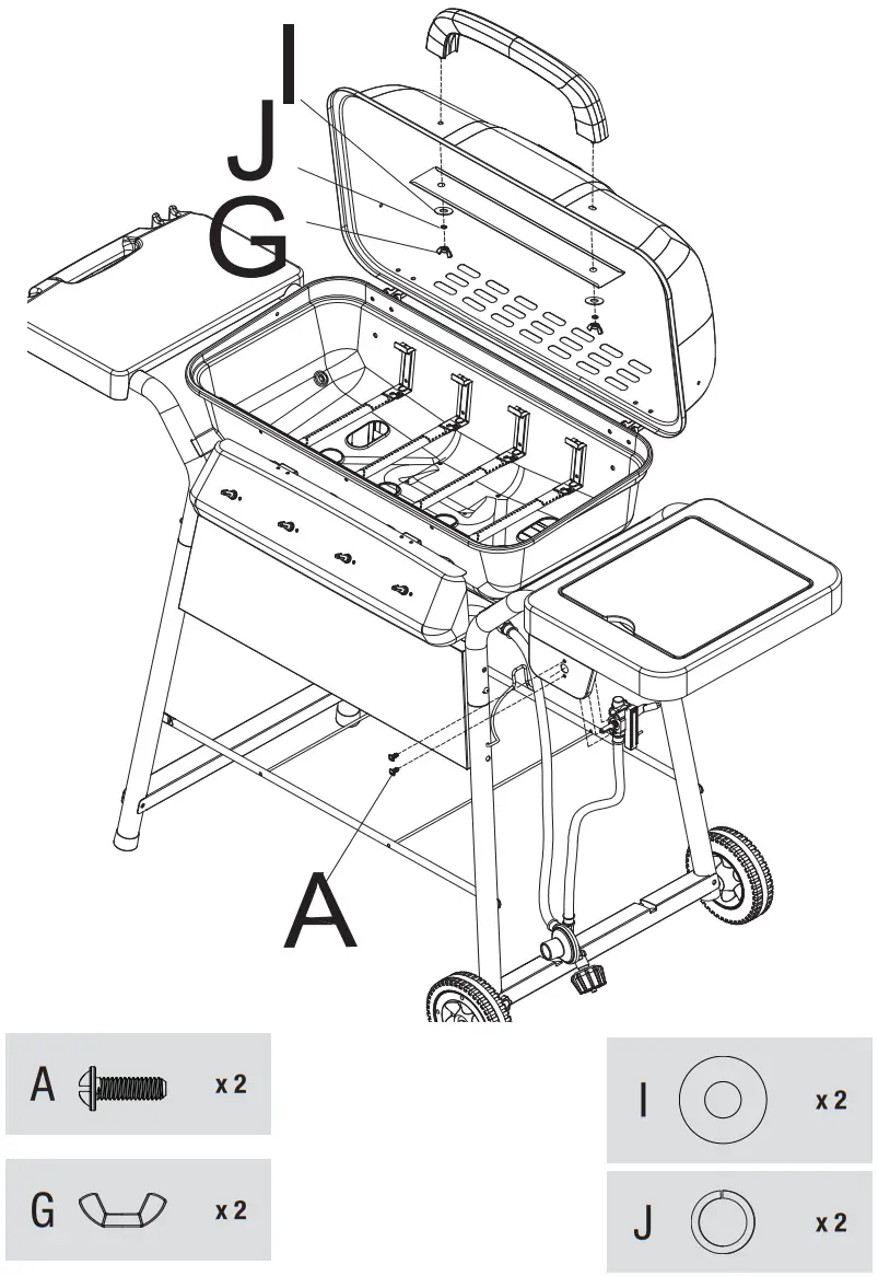 Attach Hanlde, Heat Shield and Side Valve