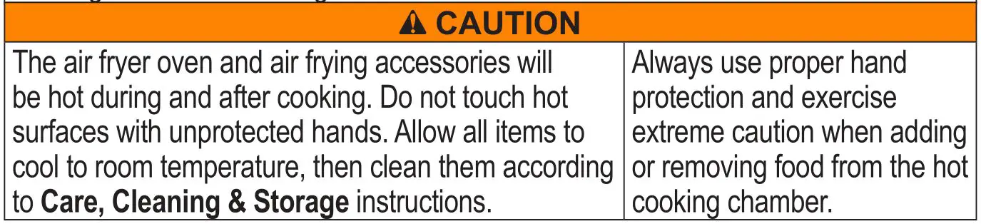 Instant VORTEXTM PLUS 5.7 Litre Air Fryer - CAUTION