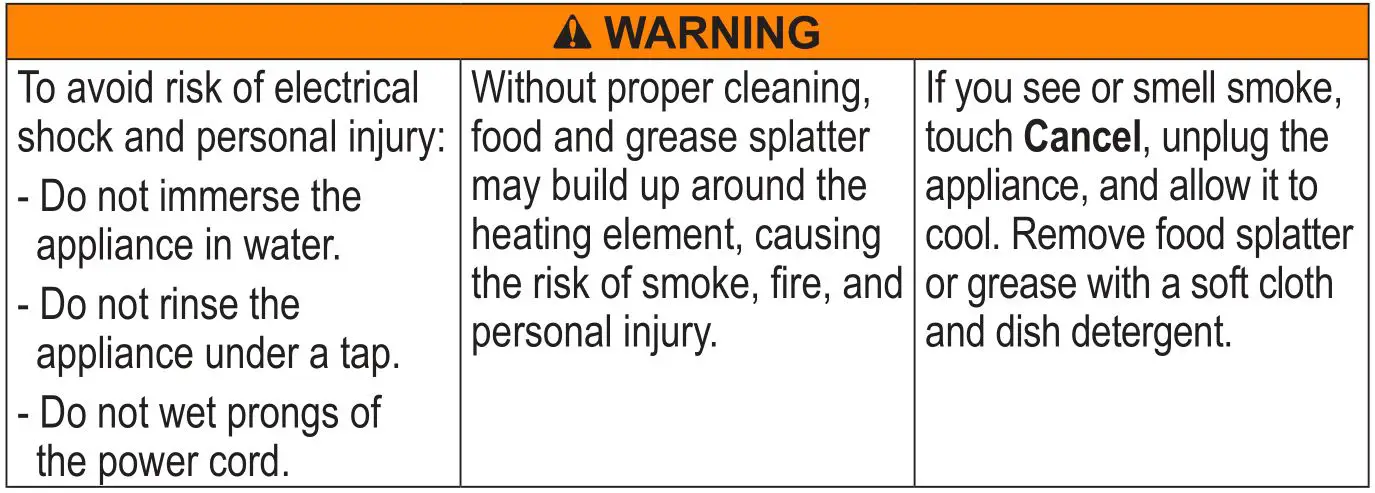 Instant VORTEXTM PLUS 5.7 Litre Air Fryer - WARNING