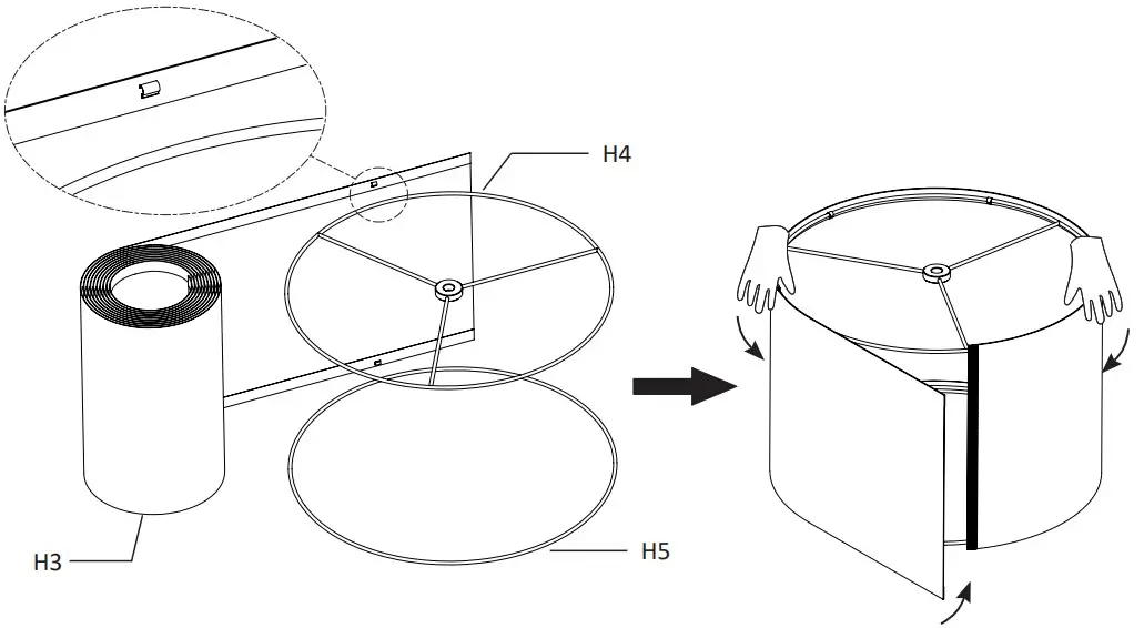 Assembling the shade