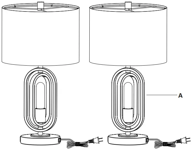 HOMELUX 21152 Table Lamp Set of 2