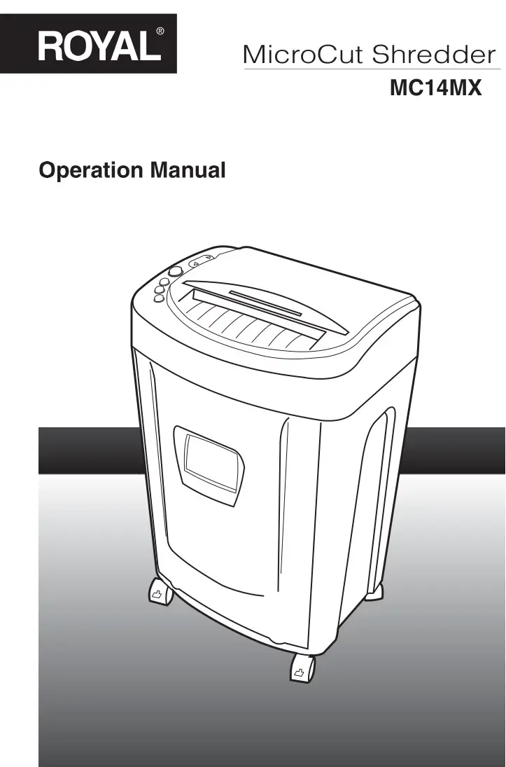 ROYAL MC14MX MicroCut Shredder User Manual