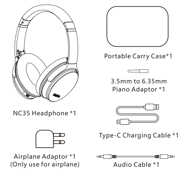 Srhythm NiceComfort 35 (NC35) Headphones - Box