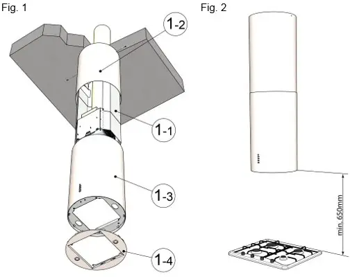 ILVE X370 37cm Island Rangehood - fig 2