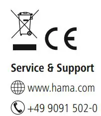 hama 00184023 Calypso Bluetooth Headphones Instruction Manual - Disposal & CE icon
