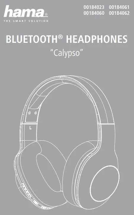 hama 00184023 Calypso Bluetooth Headphones Instruction Manual