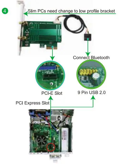 Feb Smart Bluetooth Wi-Fi Adapter User Manual - Find correct PCI express slot insert this wireless bluetooth card into an empty PCI-E slot on mother board