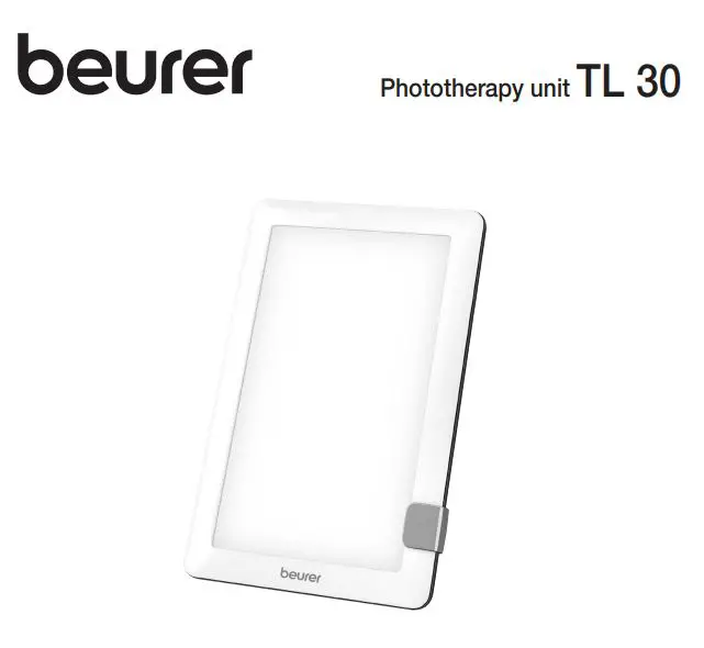 beurer Phototherapy Unit TL 30 - Daylight Therapy Lamp Instructions