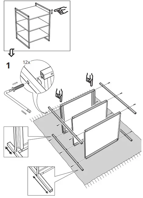 IKEA 70419971 JONAXEL Shelving Unit- 1-1