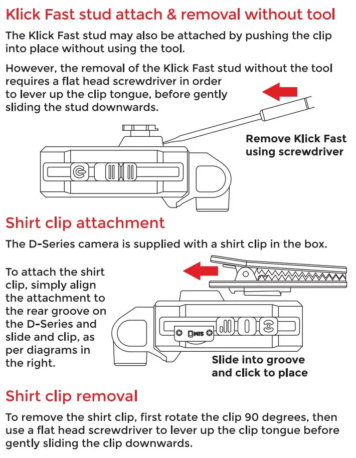 Reveal D Series Body Worn Camera User Guide - Mounting accessories