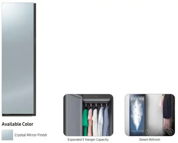 SAMSUNG DF10A9500CG Steam Cabinet For Clothes Care- Sanitize