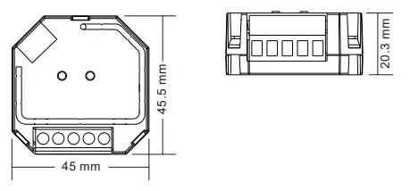 SUNRICHER SR SB9101SAC HP RF Bluetooth AC In Wall Switch - Product Dimension