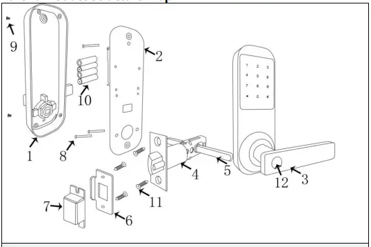HAIFUAN HFAM10B-L-NB Bluetooth Keyless Code Door Lock-fig2