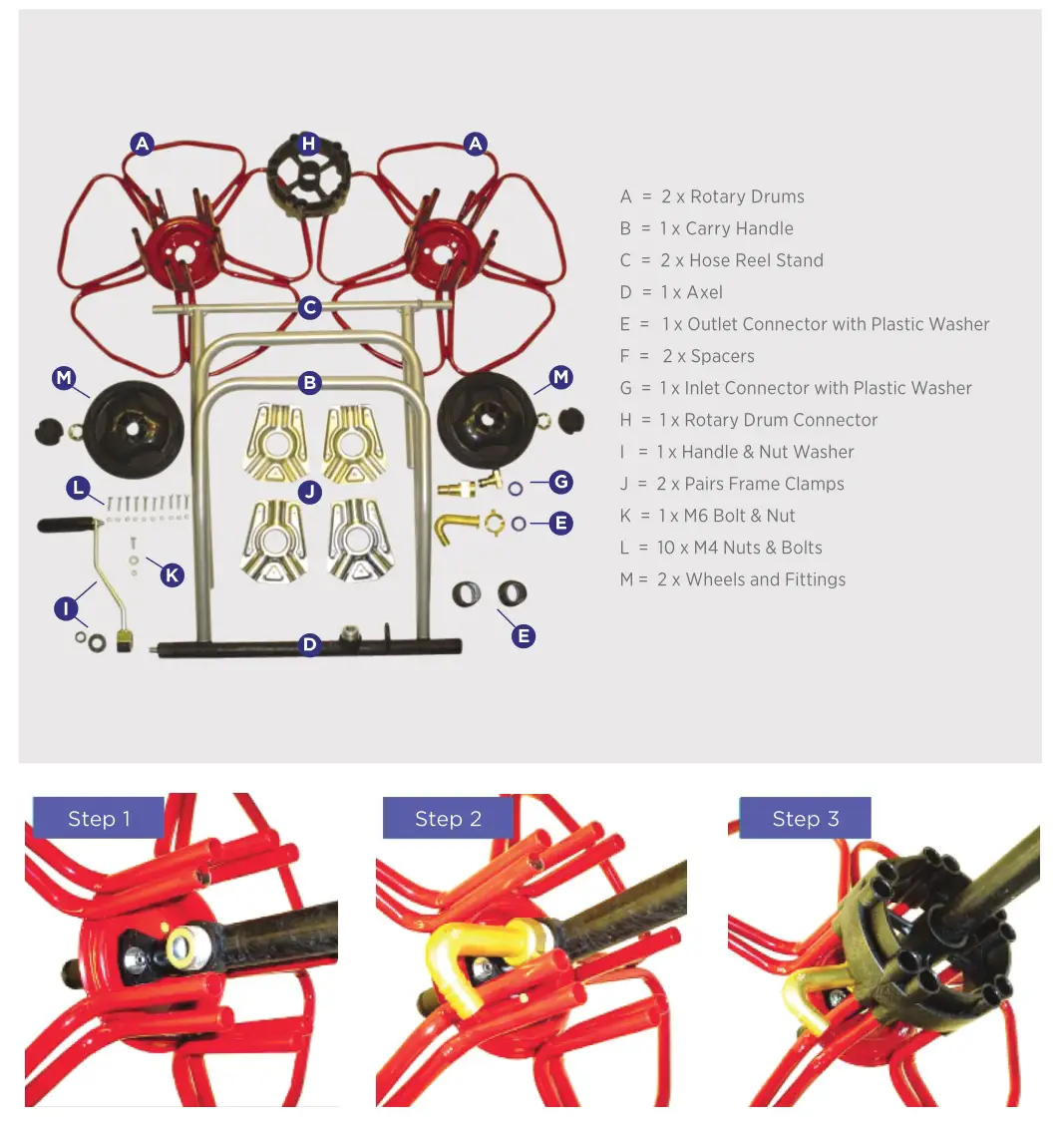 Streamline HRM3 Metal Hose Reel Instruction Manual - Contents Include